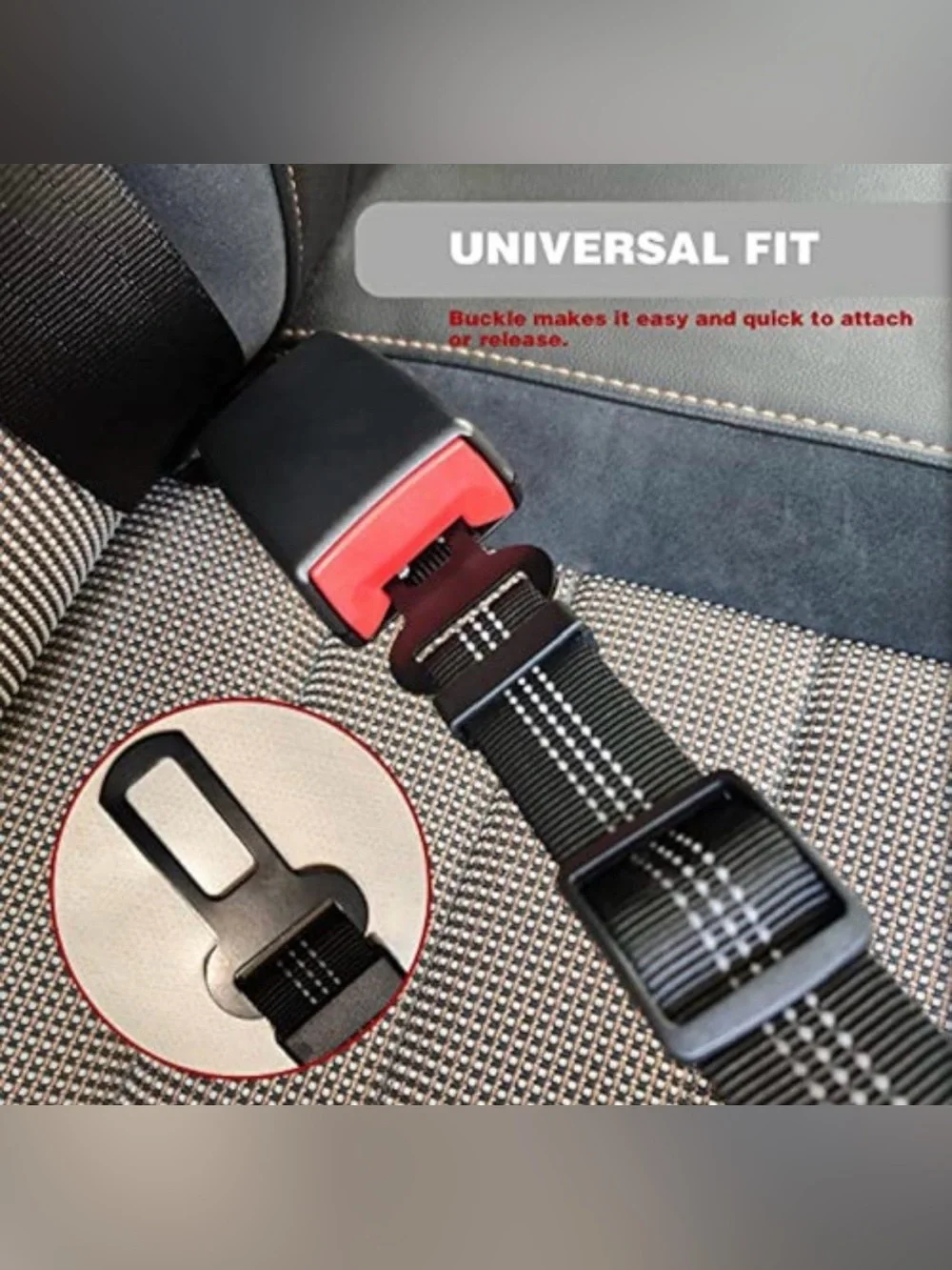 BIKAEIK Dog Safety Belt, Retractable Harness Color: RED